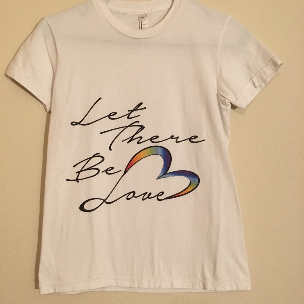 LGBT Pride American Apparel White T-Shirt Size M